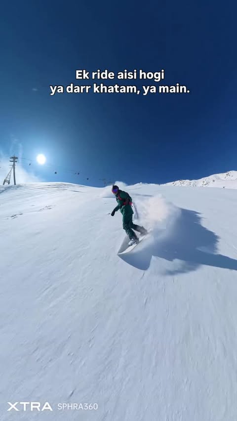 Instagram post by @the.zahid_ for OOSC Clothing. Caption reads: Snowboarding where fear lives. Dressed to survive.....