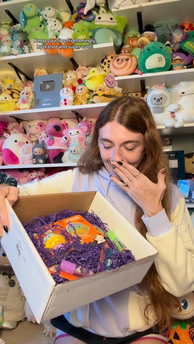 Instagram post by @danisquishie for Squishmallows. Caption reads: Gifted by @lipsmackerbrand and @squishmallows....