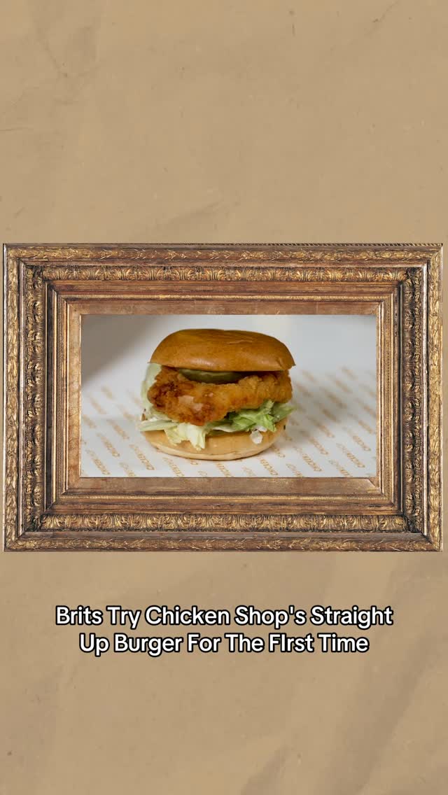 Instagram post by @tastyuk for Buzzfeed. Caption reads: That is a good looking burger 🤤 #chickenshop....