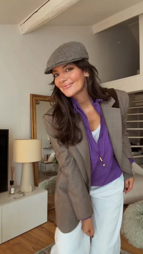 Instagram post by @sophiesinacori for Sandro Paris. Caption reads: [...] new purple sneakers light wave from....