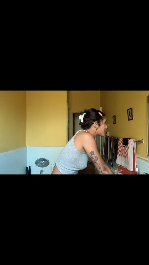 Instagram post by @christinacaradona for Everlane. Caption reads: the universal mirror check

#girlhood #womanhood....