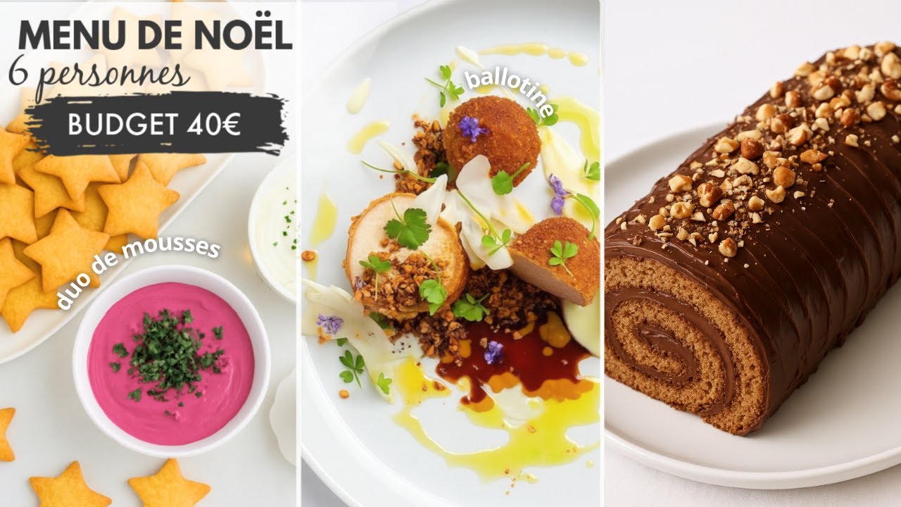 YouTube post by @AmandinePoggioli for iGraal. Caption reads: CHRISTMAS MENU (extreme budget) | €40 for 6 people....