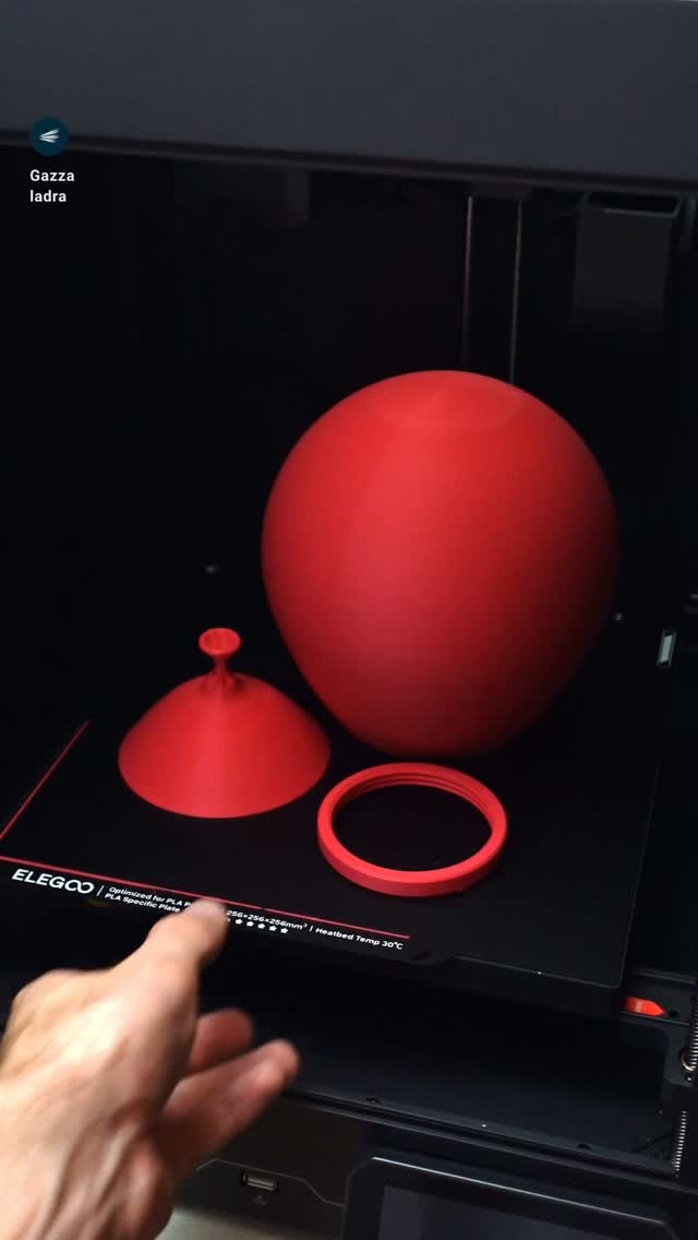 Instagram post by @gazzaladradesign for ELEGOO. Caption reads: [...] on my centauri carbon by @elegoo 

#elegoo....