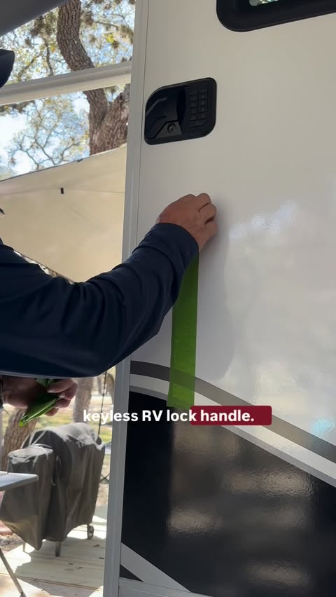 Instagram post by @gills_on_wheels for RVLock. Caption reads: [...] want to do that stairs dance?! The big....