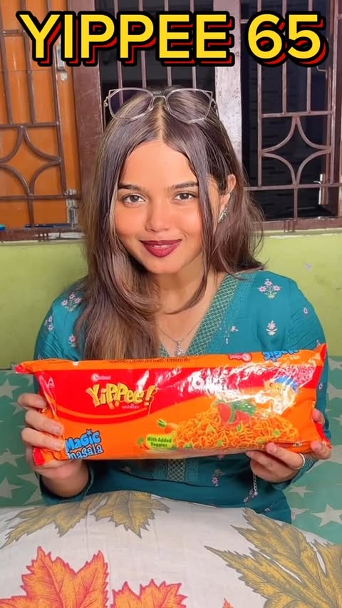 Instagram post by @missm_onali for Sunfeast Yippee. Caption reads: Came home very hungry after classes, found a....