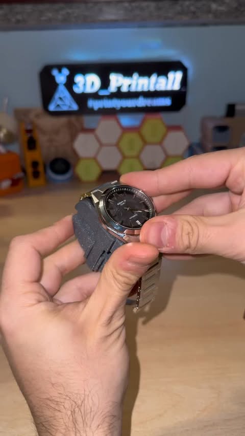 Instagram post by @3d_printall for ELEGOO. Caption reads: [...] Watch Winder’s Watch holder ⬇️ Printer:....