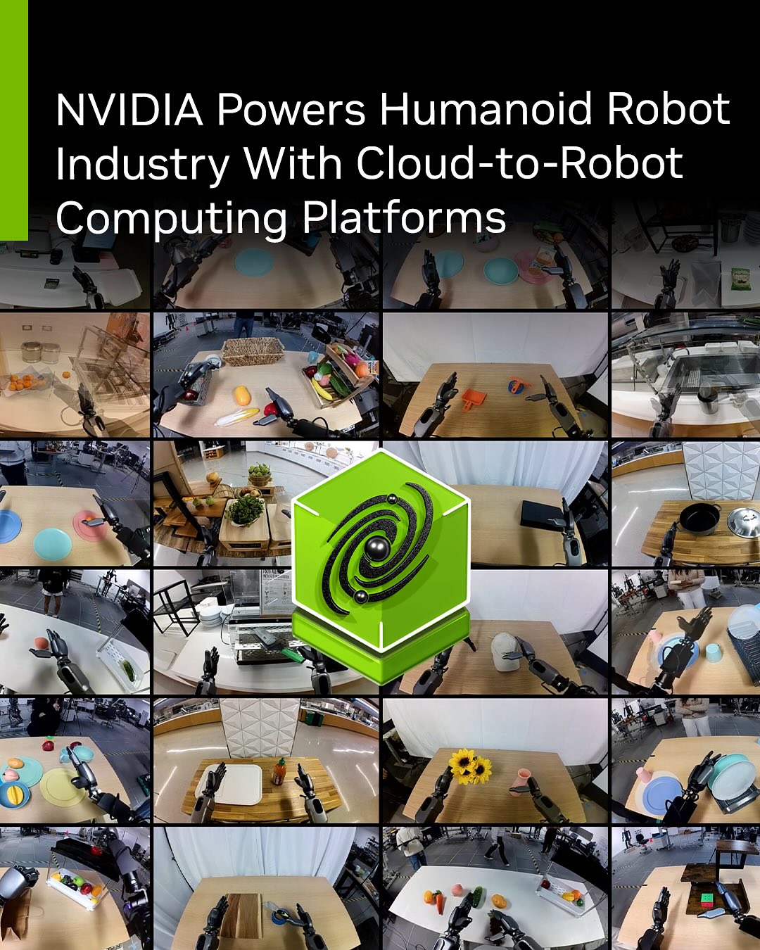 Instagram post by @nvidiarobotics for NVIDIA. Caption reads: New #NVIDIAIsaac GR00T models and blueprints....