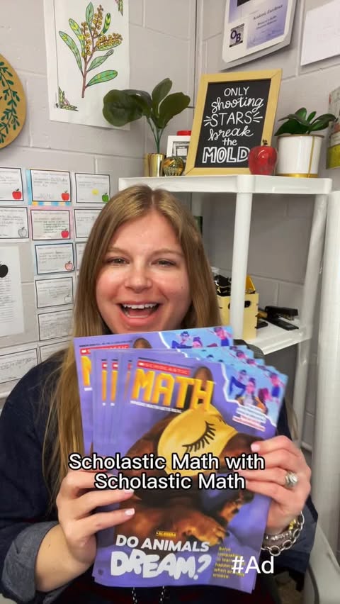 Instagram post by @iteachalgebra for Scholastic. Caption reads: [...] excited to be giving my students Scholastic....