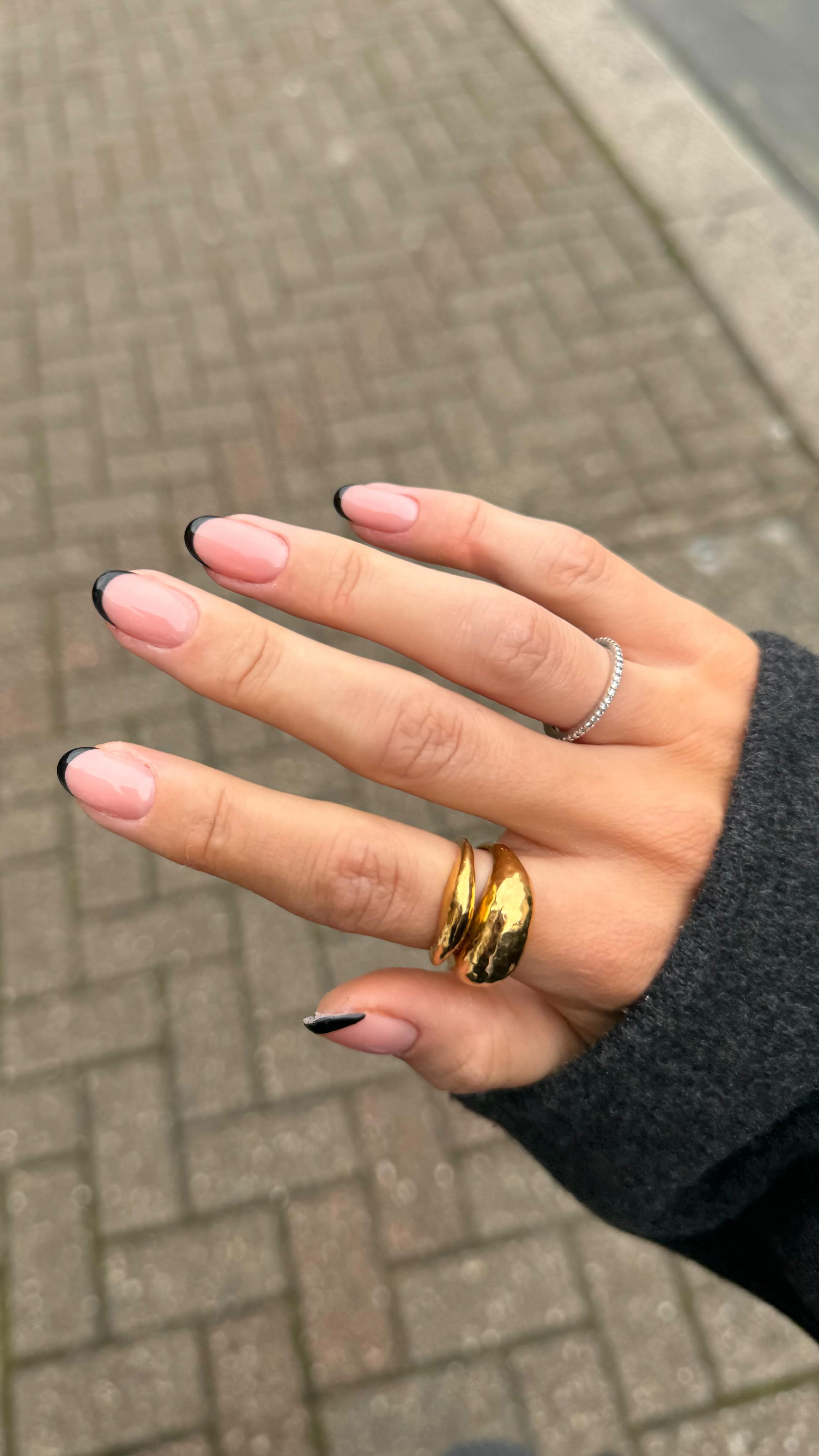 Instagram post by @maddie_bruce for the_gelbottle_inc. Caption reads: birthday nails 🖤 

30th birthday prep appointment....