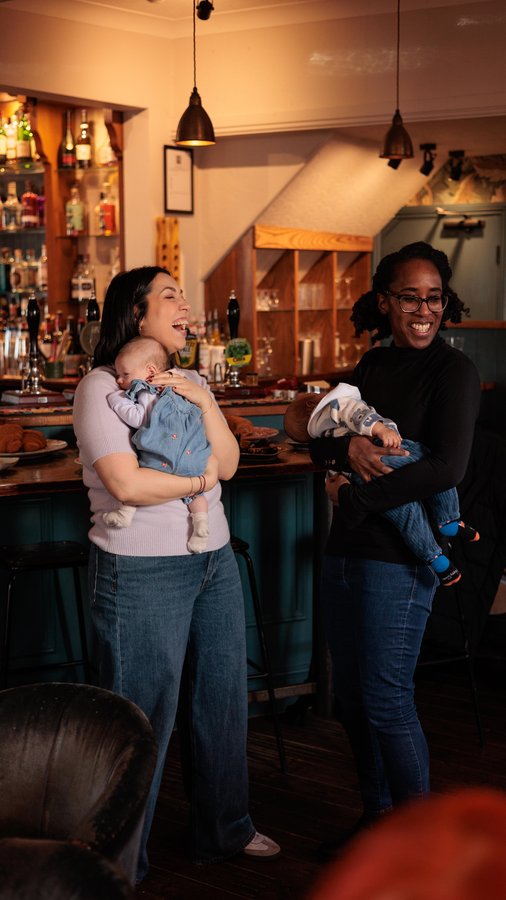 Instagram post by @jessicalawes for Lovevery Europe. Caption reads: Everyone holds the baby but who holds the women?....