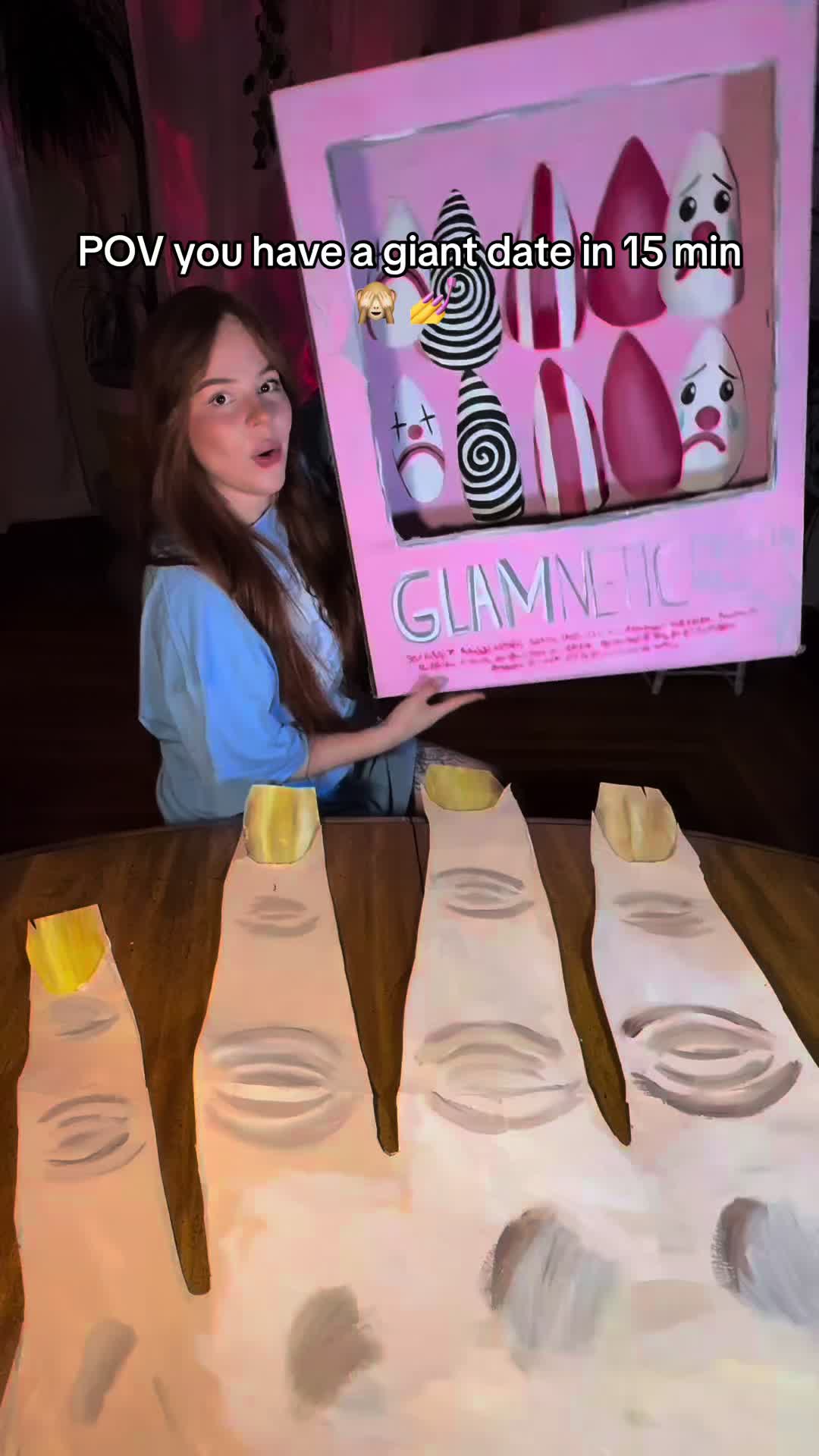 TikTok post by @stxrasmr for Glamnetic. Caption reads: [...] been so hooked on these press-on’s by....