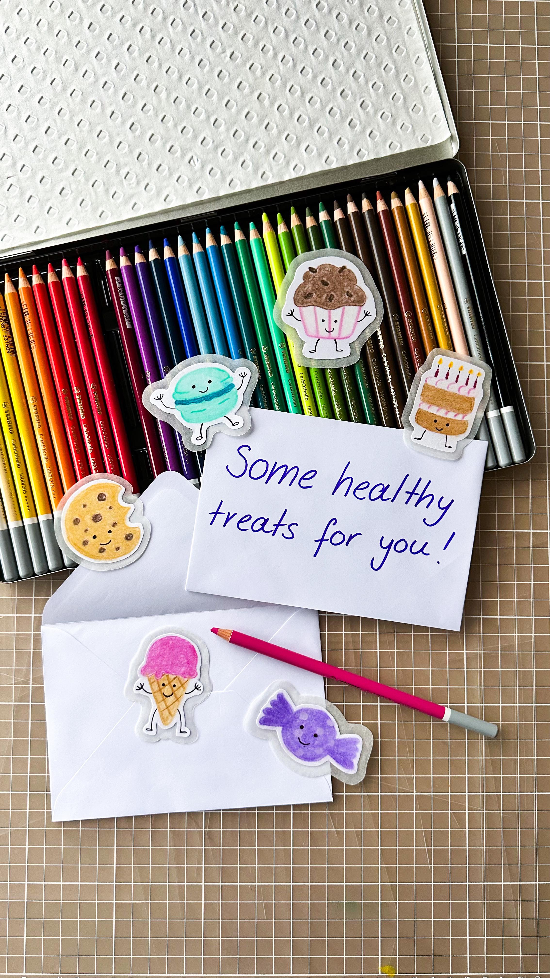 Instagram post by @playroomstories for STABILO. Caption reads: [...] to try making my own DIY stickers and....