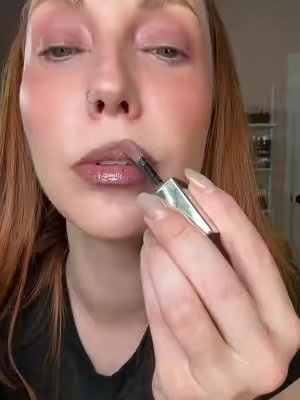 TikTok post by @sarahtannomakeup for Haus Labs. Caption reads: [...] #TikTokShop Cool Tone Glaze @Haus Labs....