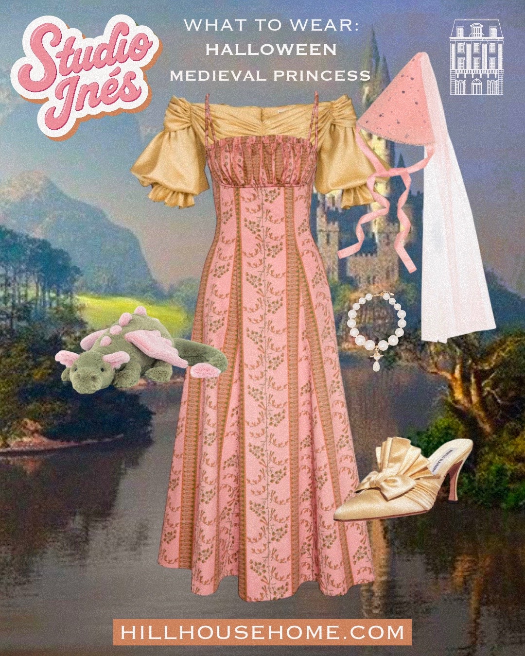 TikTok post by @studio__ines for Hill House Home. Caption reads: This Halloween, skip the costume aisle and start....