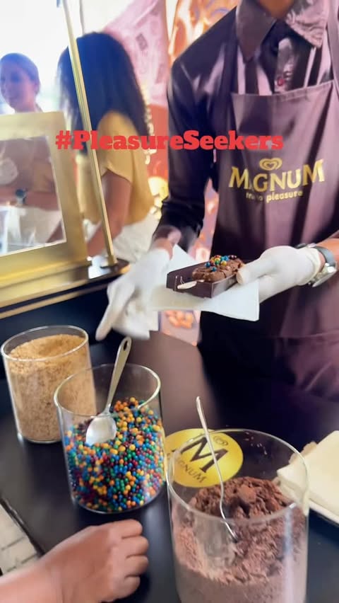 Instagram post by @ramichuene for Magnum Ice Cream. Caption reads: #Kotšatšing moments with friends and family. And....