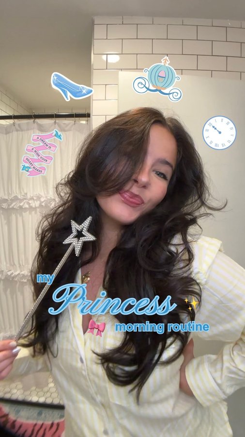 Instagram post by @emmaatopp for Disney Princess. Caption reads: #AD Me? A princess? Yes.

Me? Late? Also....