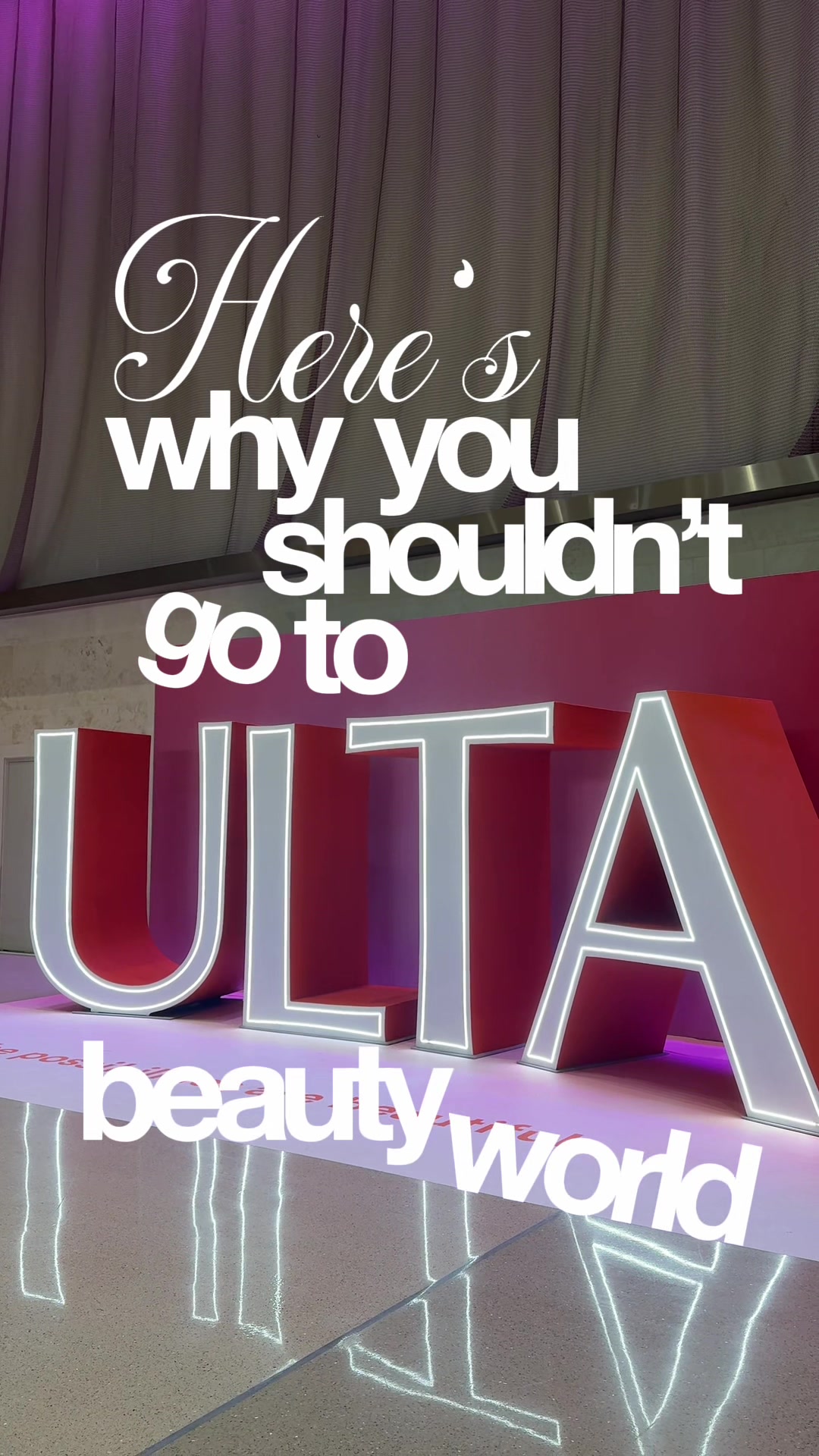 TikTok post by @pauulinaperez for Ulta Beauty. Caption reads: why you shouldn’t go to ulta beauty world…WITHOUT....