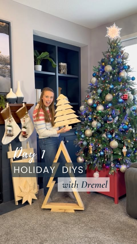 Instagram post by @livinglarsonhome for Dremel. Caption reads: [...] Christmas tree!

I partnered with @dremel to....