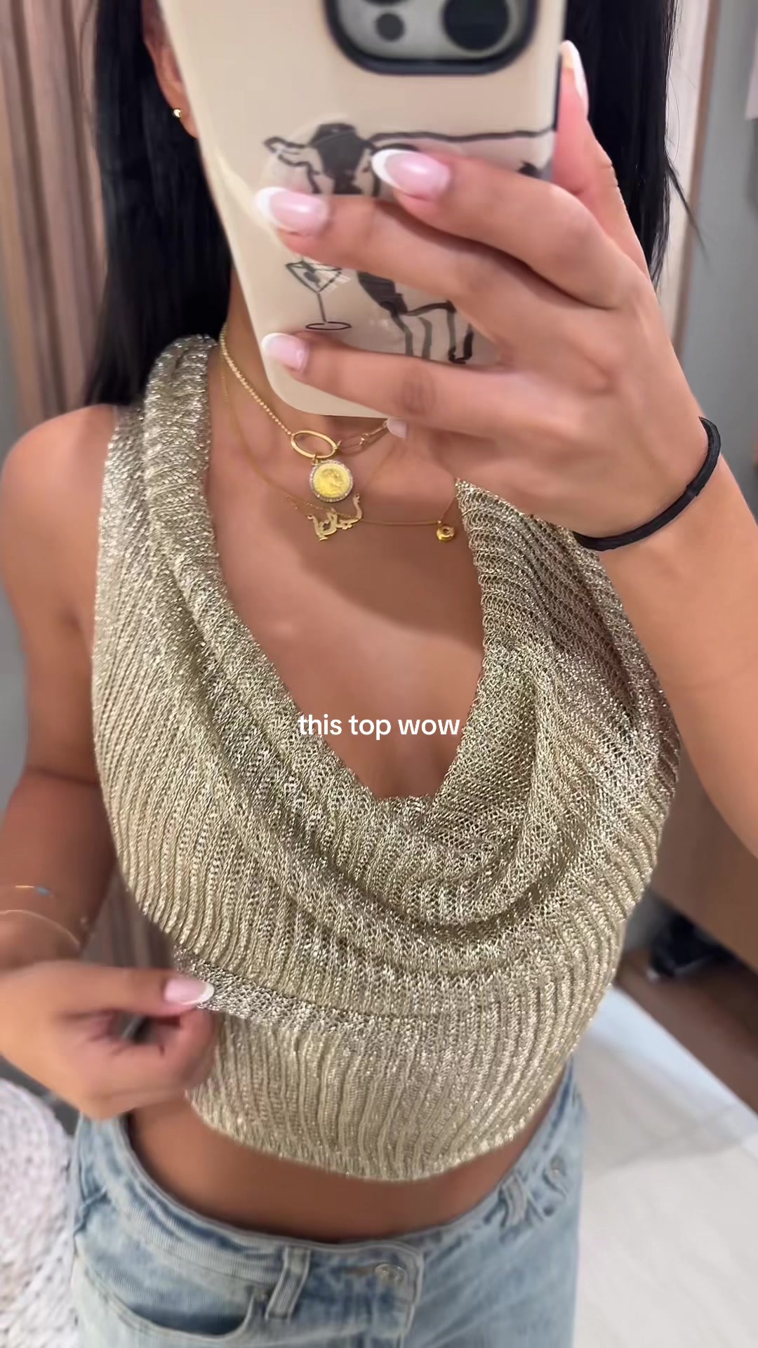 TikTok post by @italiajjacqueline for Edikted. Caption reads: iM INLOVEEE #cowlneck #backlesstop #y2kfashion....