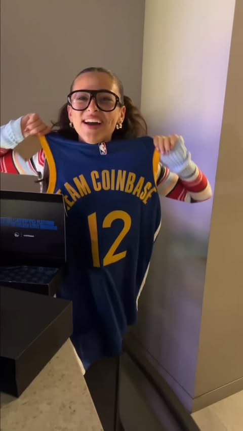 Instagram post by @sloaneknows for Coinbase. Caption reads: #ad Got drafted to team @coinbase and had the most....