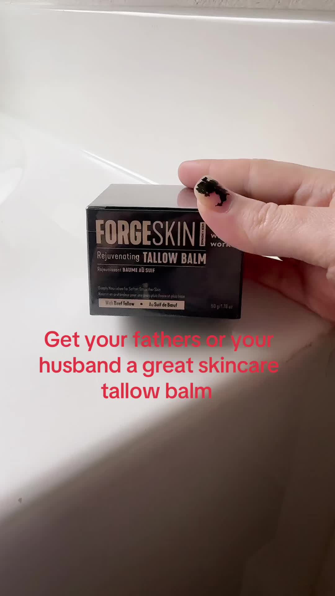 TikTok post by @brittruth21 for Forge Skin. Caption reads: [...] Father’s Day gift for your fathers forge....