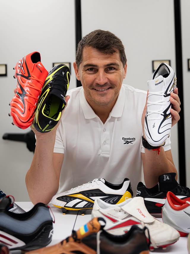 Instagram post by @ikercasillas for Reebok. Caption reads: Reebok Brand Ambassador @ikercasillas returned....