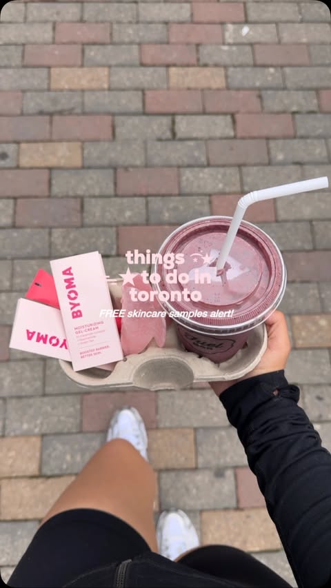 Instagram post by @torontotwinss for BYOMA. Caption reads: [...] addition to your june plans 🧡🫧⭐️ @byoma is....