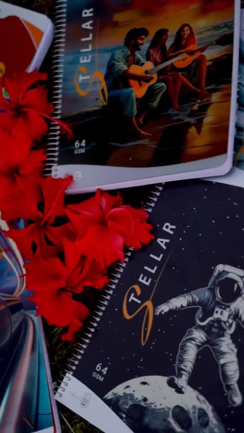 Instagram post by @ziya_bardoliya for Youva stationery. Caption reads: Stellar vibes only. Shiny cover, tough pages, zero....