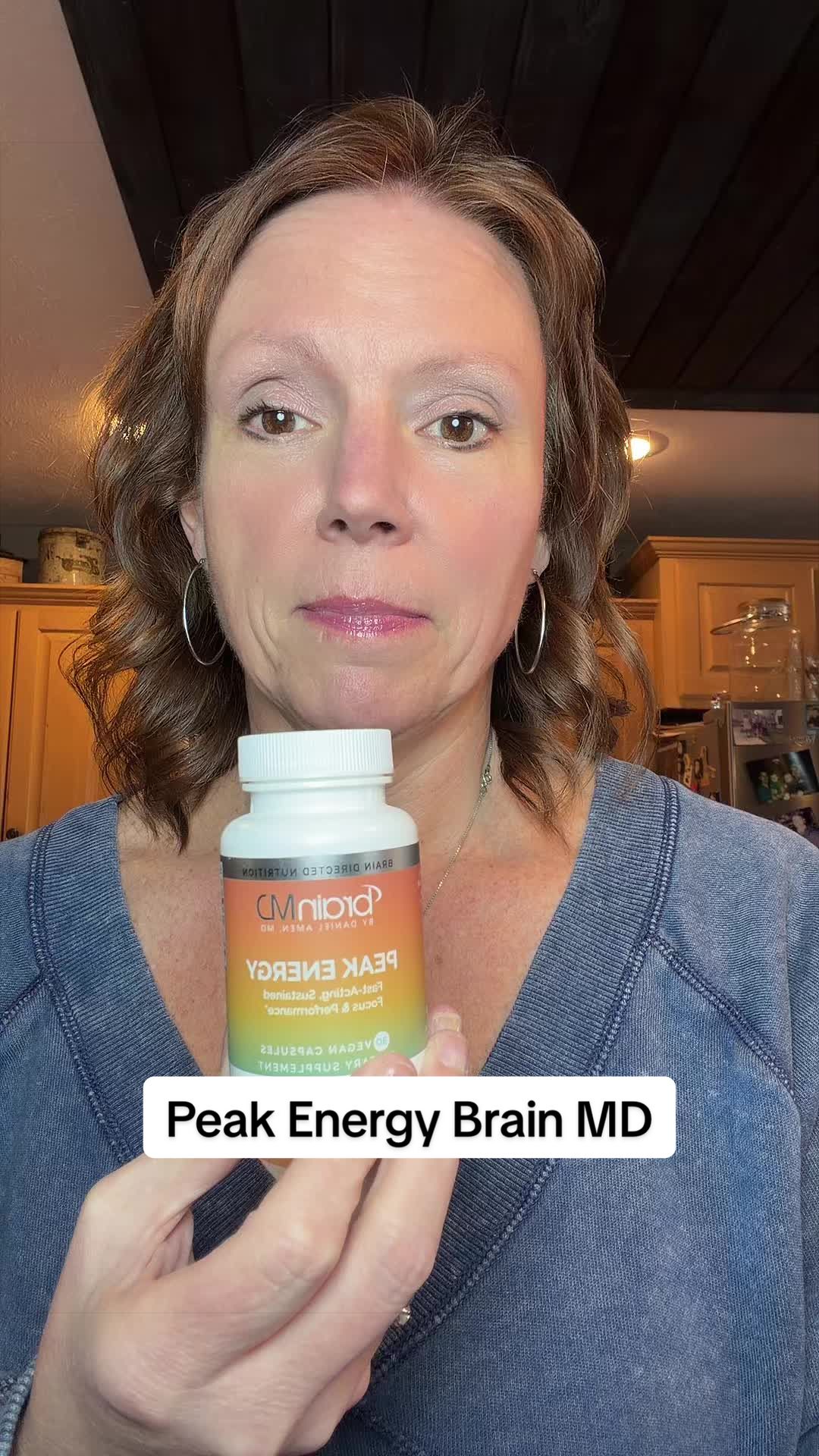 TikTok post by @amyjohighfield for BrainMD. Caption reads: #peakenergy #brainmd #tiktokmademebuyit....