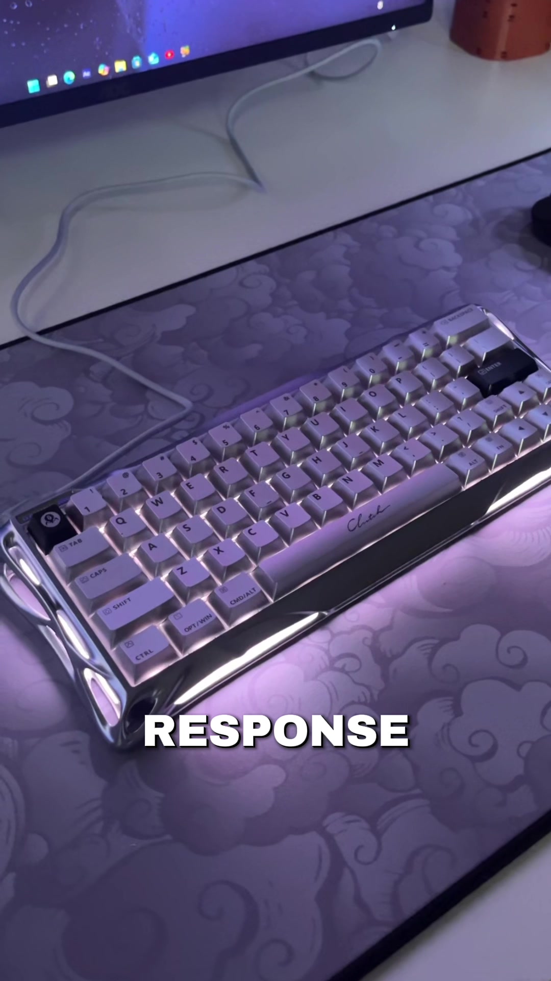 TikTok post by @setup.grind for GravaStar. Caption reads: GravaStar’s new keyboard is insane! || Mercury....