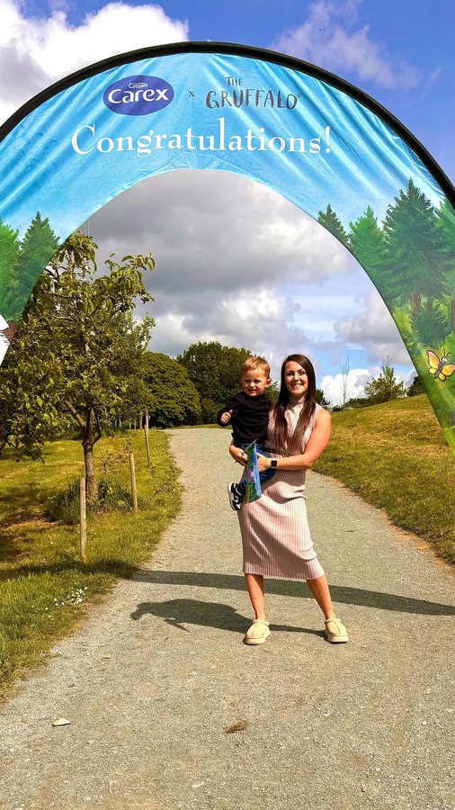 Instagram post by @the_flaherty_four for Carex. Caption reads: #ad we had a lovely day down at delamere forest....