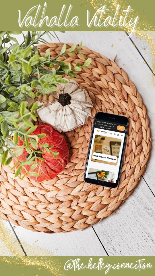 Instagram post by @the.kelley.connection for Valhalla Vitality. Caption reads: A wellness game changer? Yes, please!....