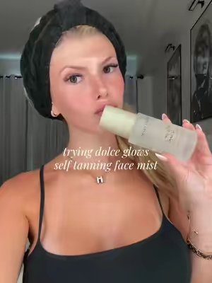 TikTok post by @sophiedodson for Dolce Glow. Caption reads: obsessed @DOLCE GLOW ✨✨ #dolceglow....