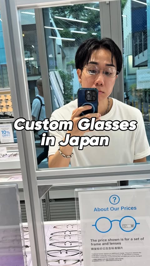 Instagram post by @blake.in.tokyo for Zoff. Caption reads: [...] 🤓 I got my first pair of glasses at Zoff....