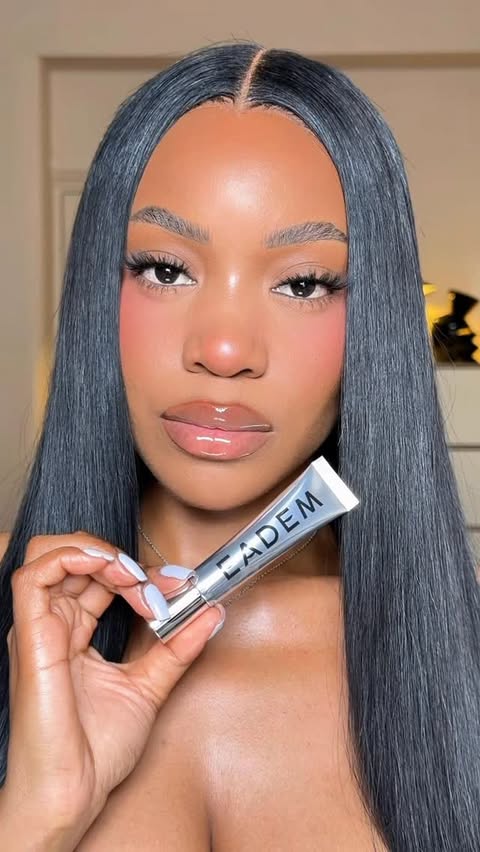 Instagram post by @mikaimcdermott for EADEM. Caption reads: hydrated soft lips using @eadem.co le chou chou....