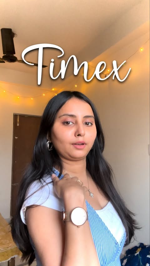 Instagram post by @iishhitaa for Timex. Caption reads: [...] chic and beautifully versatile — this Timex....