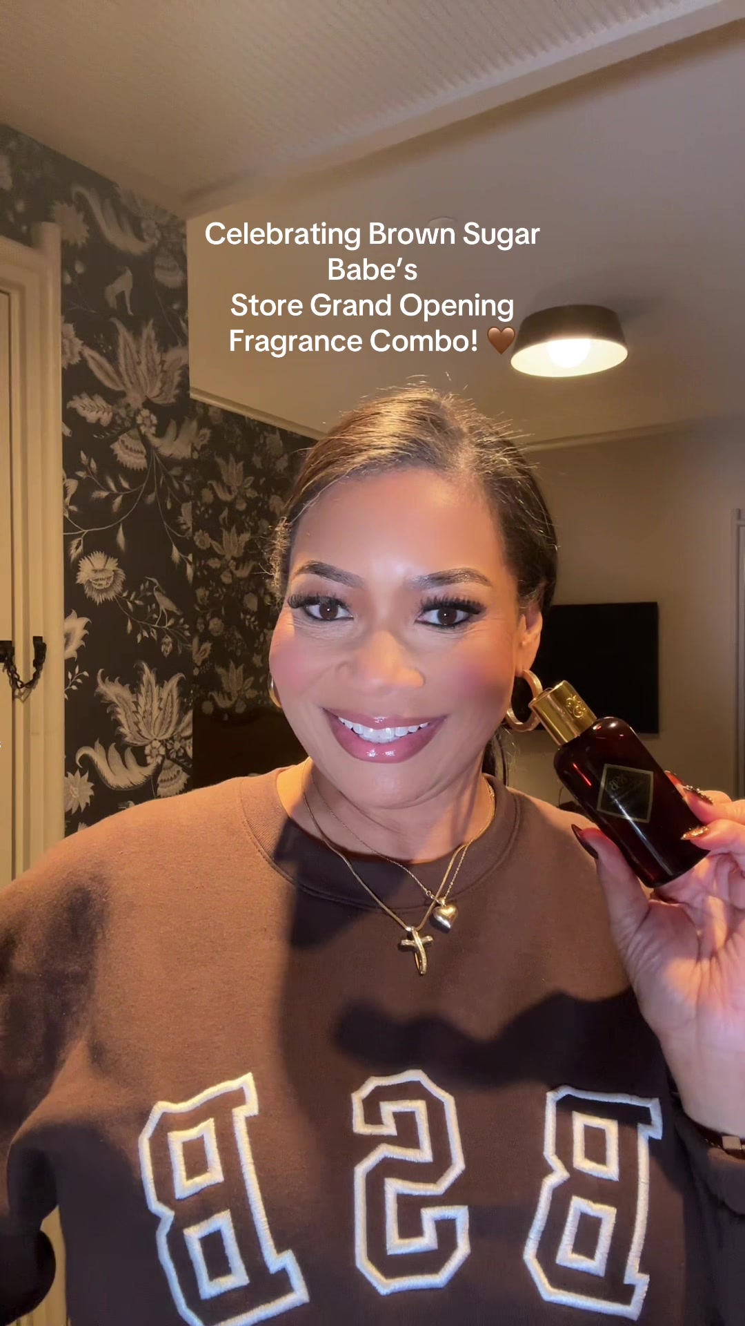 TikTok post by @eaudanyaparfum for Brown Sugar Babe. Caption reads: Celebrating the Brown Sugar Babe Flagship Store....