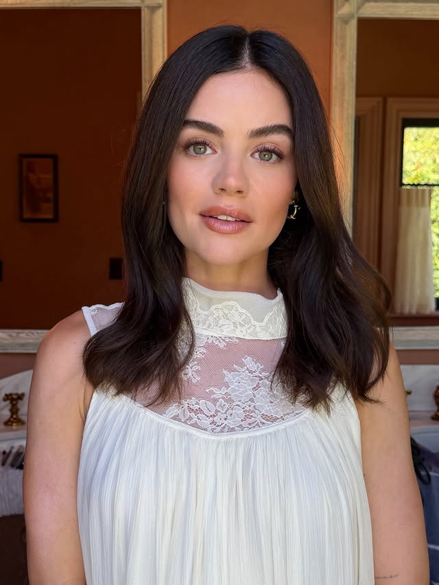 Instagram post by @claraleopard for Architectural Digest. Caption reads: AD with @lucyhale @archdigest Hair @claraleopard....