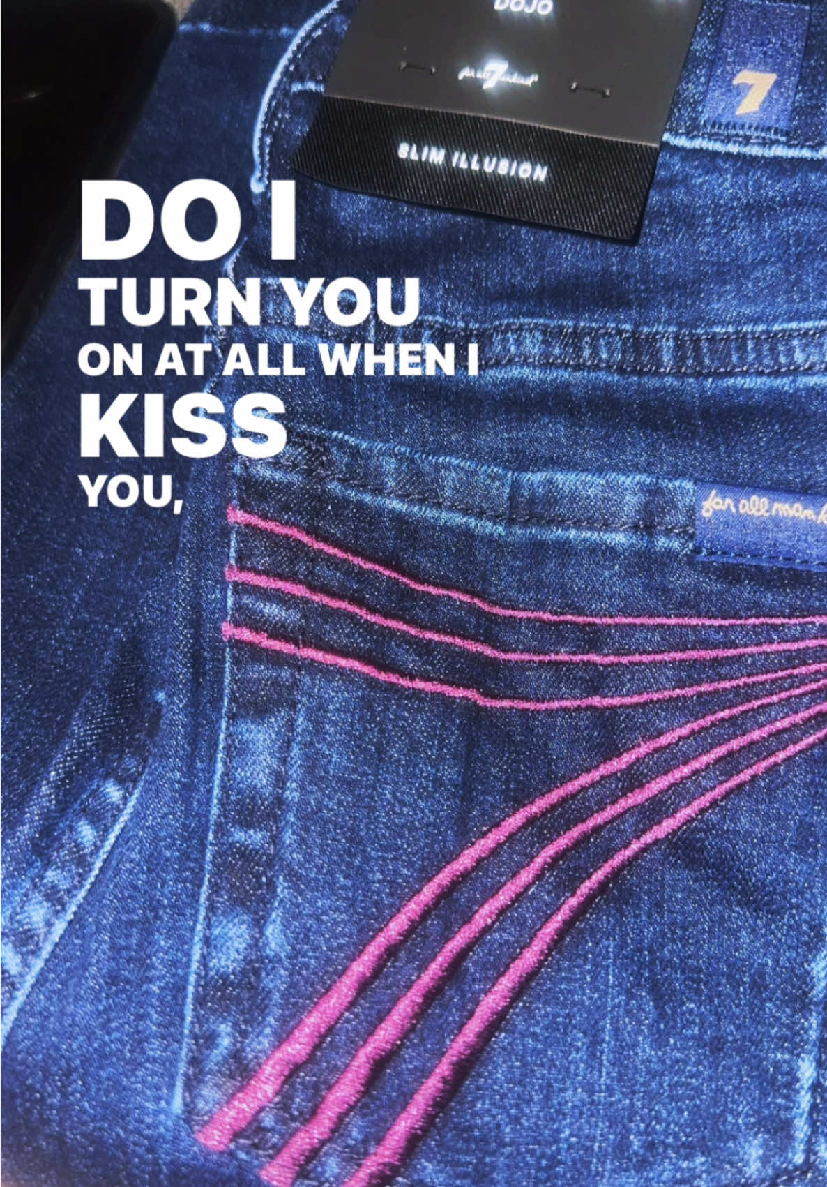 TikTok post by @pinkopalite for 7 FOR ALL MANKIND. Caption reads: 🩷7s #7forallmankind #7jeans #dojos....
