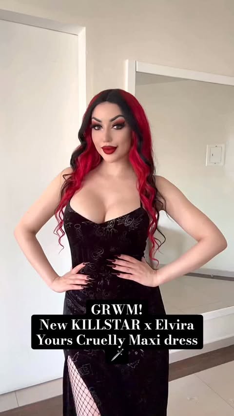 Instagram post by @dani_divine for KILLSTAR. Caption reads: [...] ‘Yours Cruelly Maxi Dress’ from the....