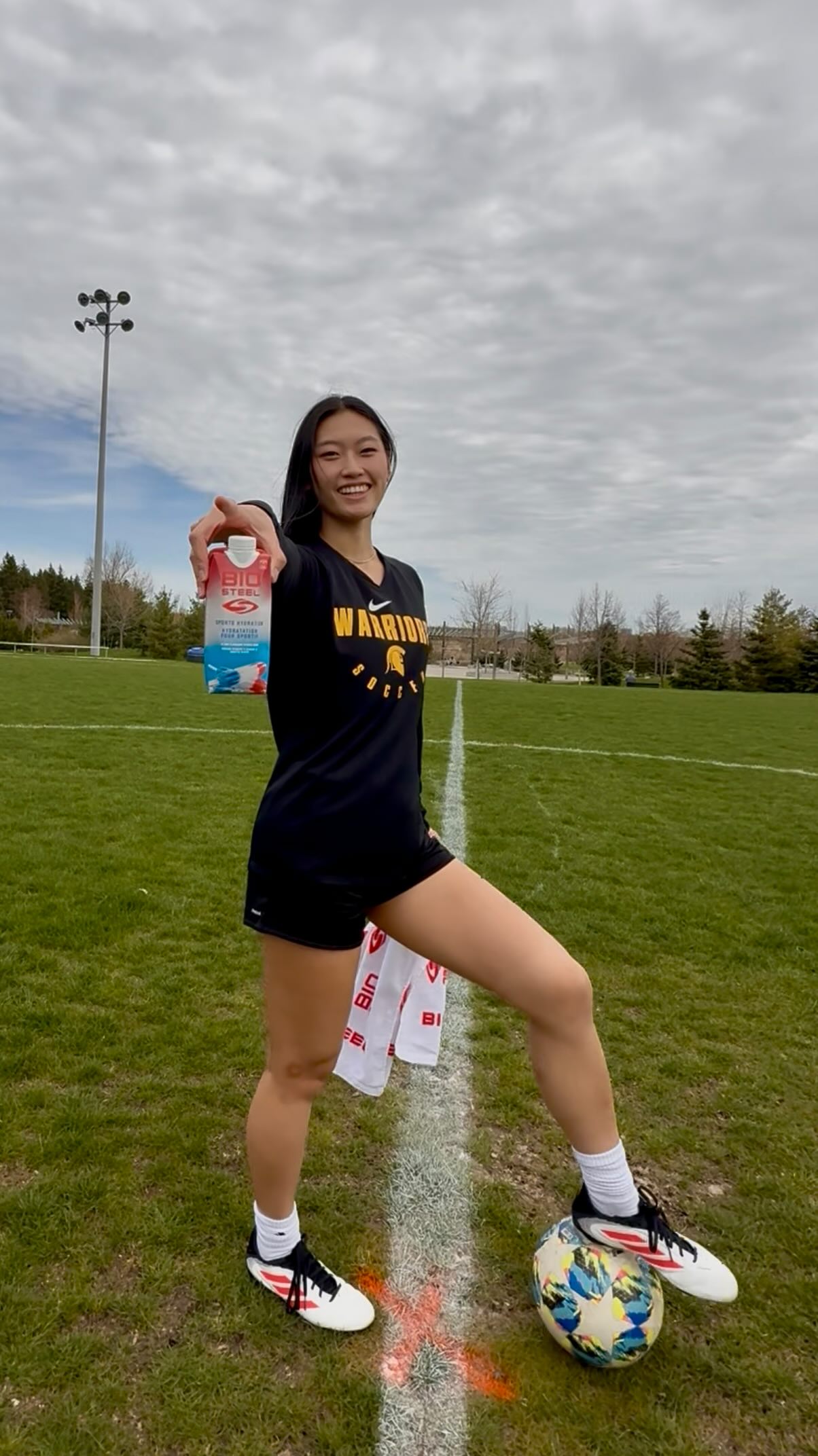 Instagram post by @ouasport for BIOSTEEL. Caption reads: New boots to match the @biosteelsports....