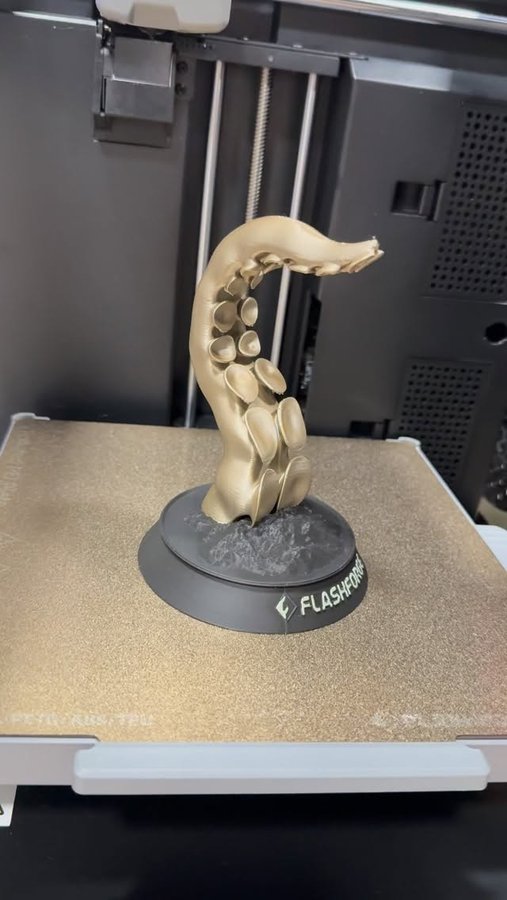 Instagram post by @davidkrammer for Flashforge. Caption reads: Multi Color Prints on the Flashforge AD5X! 😍....