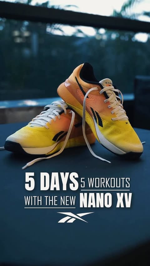 Instagram post by @mansiwadhwaofficial for Reebok. Caption reads: Five days. Five workouts. One shoe that moved with....