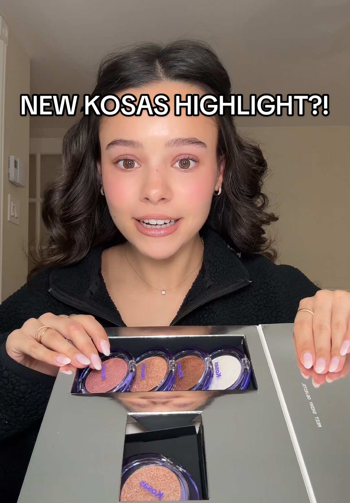 TikTok post by @mayanagy for Kosas. Caption reads: @Kosas I AM IN LOVE #makeupreview #newproduct .