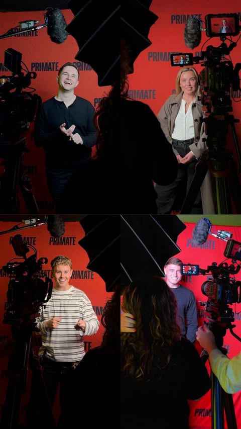 Instagram post by @jaykavanagh7 for Paramount Pictures. Caption reads: Scare cam check 😭😭💀💀 #PrimateMovie opens in....