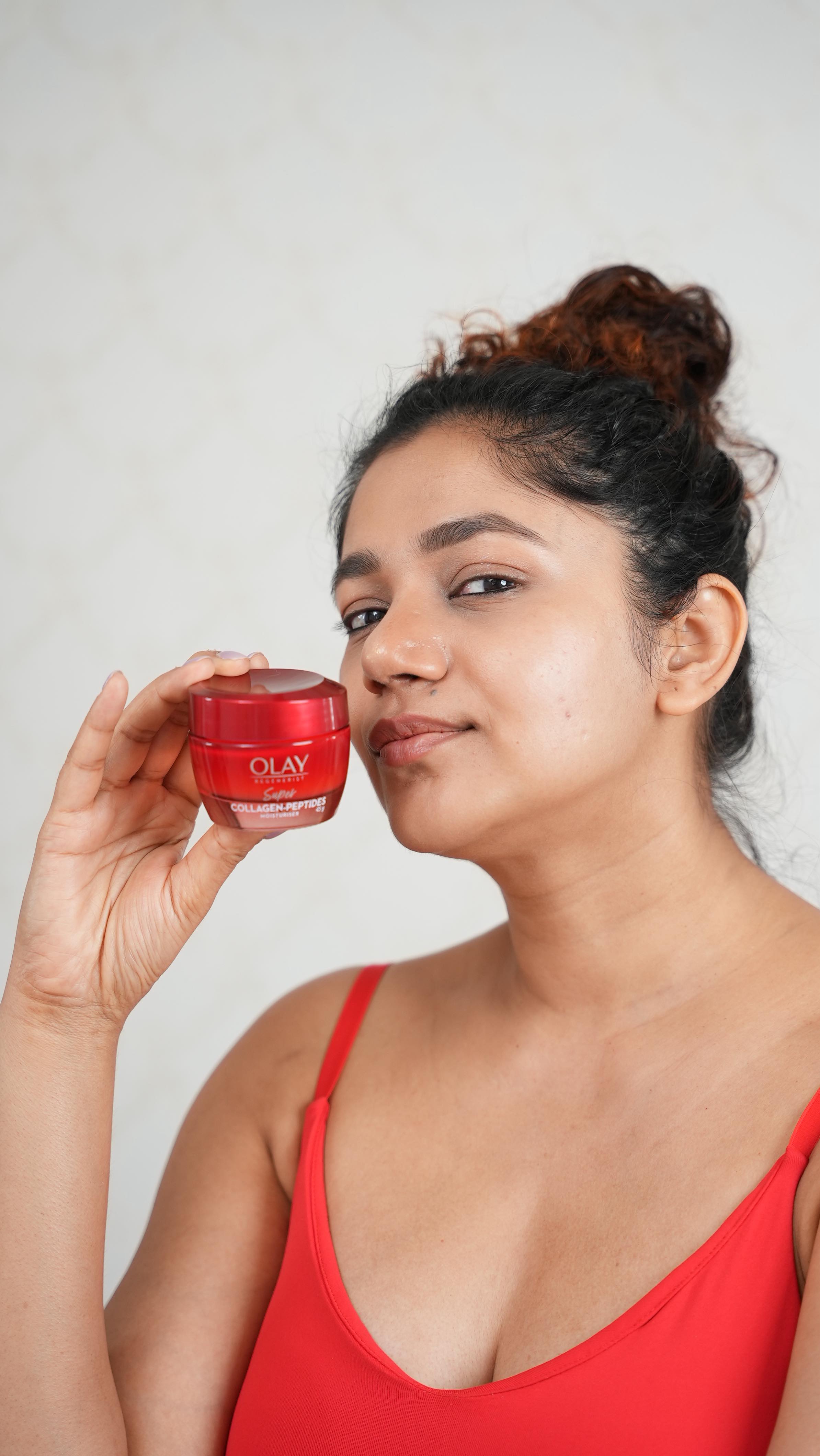 Instagram post by @pinkpeppercorn_sonal for OLAY. Caption reads: Leveled up in life—and so did my skin. 

Olay....