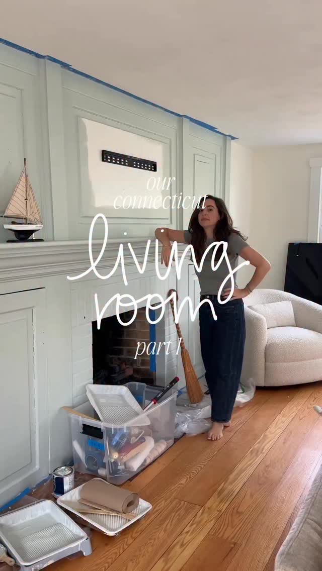 Instagram post by @almostmakesperfect for Sherwin-Williams. Caption reads: our connecticut living room, part 1!!!

while i’m....