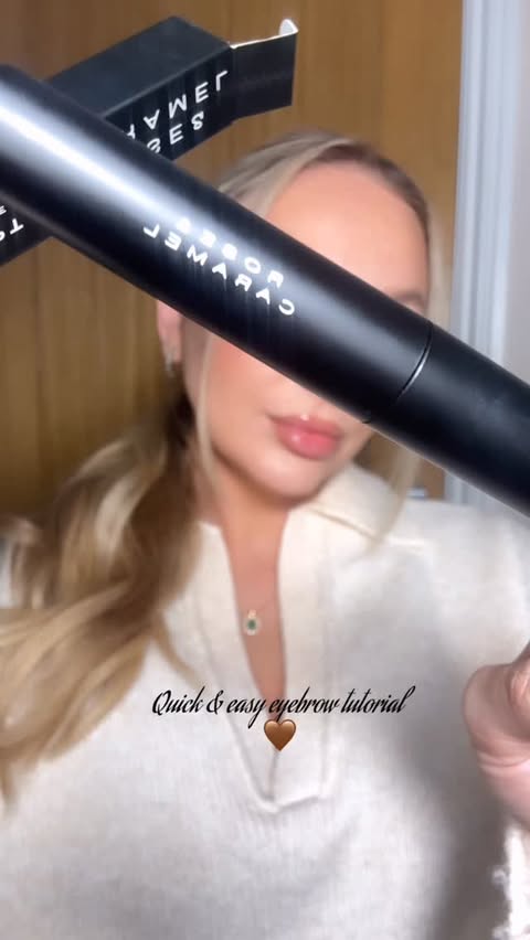 Instagram post by @igne_umare for Rose & Caramel. Caption reads: @roseandcaramel - Lift & sculpt 10 second brow....