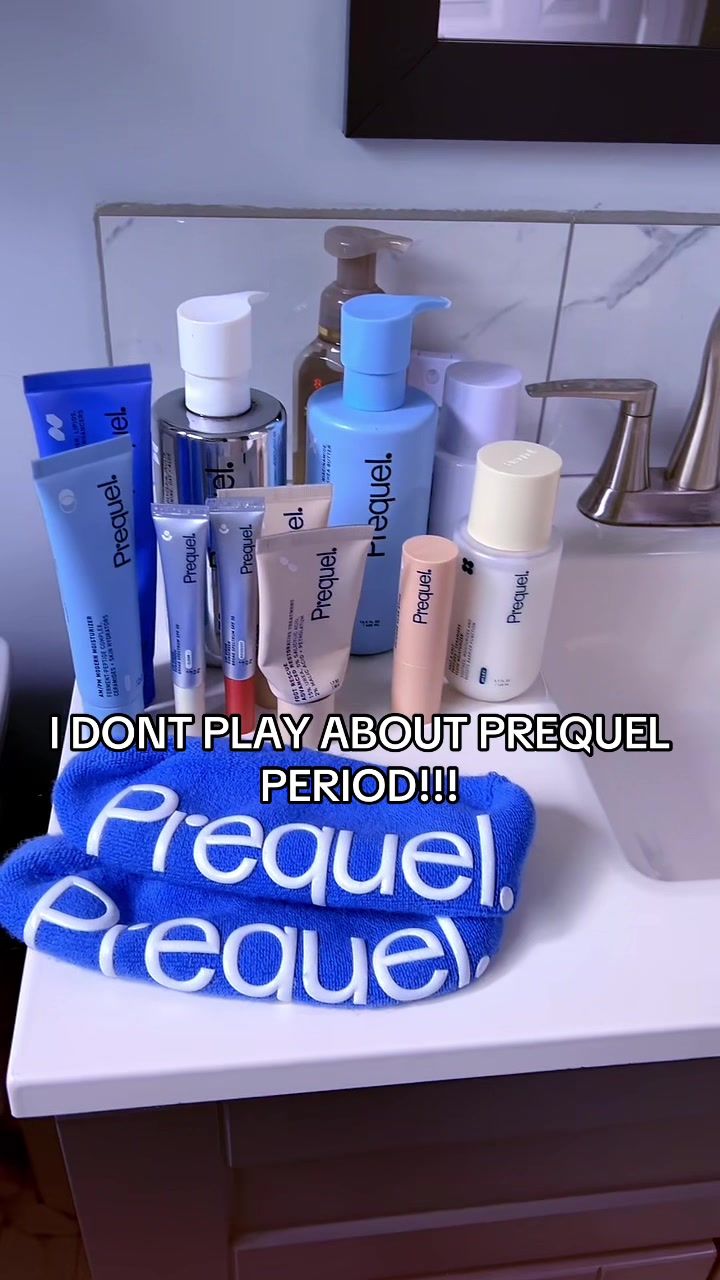 TikTok post by @msweeziebaby for Prequel Skin. Caption reads: New Product Alert…get into @Prequelskin am and pm....
