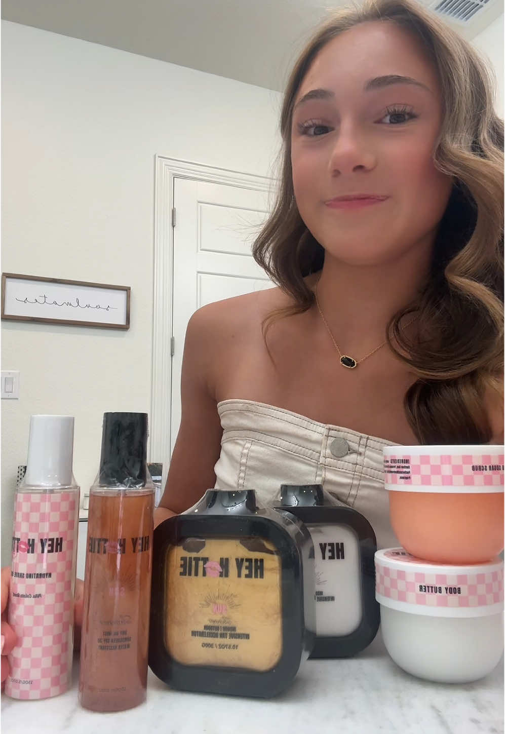 TikTok post by @brittniedavidhouse for Hey Hottie. Caption reads: OBSESSED-Thank you so much @Hey Hottie Cosmetics....